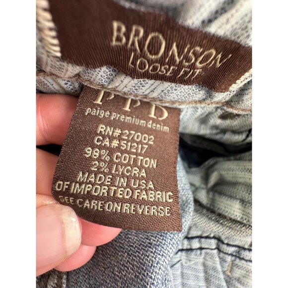 PPD Paige Premium Denim Bronson Loose Fit Mens Jeans 33x34 Imported Fabric NWT - Picture 4 of 16